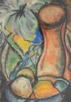 Kádár jelzéssel: Csendélet gyümölcsökkel. Pasztell, papír, üvegezett fa keretben, 41×31,5 cm