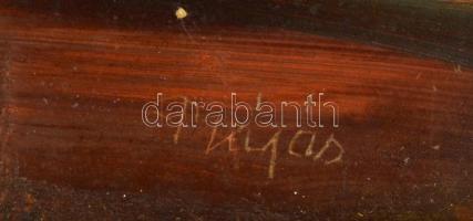 Olvashatatlan jelzéssel: Őszi táj (Erdély v. Nagybánya környéke?), olaj, farost, fa keretben, 34×48 ...