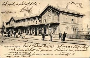 1905 Nyitra, Nitra; vasútállomás. V. Schubert No. 4685. / railway station