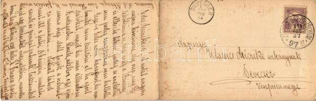 1900 Besztercebánya, Banská Bystrica; Kinyitható panorámalap. Ilona műintézet / folding panoramacard...