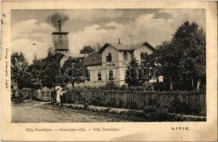 1913 Lipik, Domisljen Villa, szélmalom. Schnapek kiadása / villa, windmill