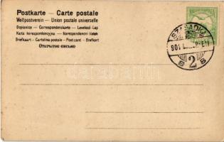 3 db 1905 előtti szecessziós iniciálés motívumlap hölgyekkel / 3 pre-1905 motive cards with Art Nouv...