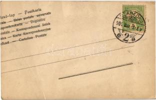 3 db 1905 előtti szecessziós iniciálés motívumlap hölgyekkel / 3 pre-1905 motive cards with Art Nouv...