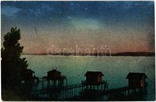 Balaton - 4 db régi városképes lap / 4 pre-1945 town-view postcards