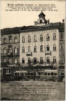 1913 Budapest V. Merán szálloda, Rudas M. fogorvos, villamosok. Váczi körút 82/a. (ma Nyugati tér 8.)