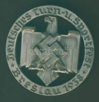 Német 3. Birodalom 1938. "Deutsches Turn- u. Sportfest-Breslau" kitűző T:2