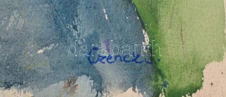 Czencz jelzéssel: Női portré. Akvarell, papír. 50x34,5 cm