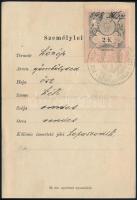 1898 Igazolási jegy utazó ügynök részére