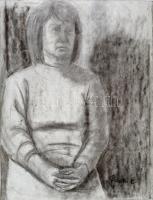 Basch E. jelzéssel: Portré. Ceruza, szén, papír, 64,5x50 cm