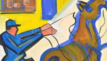 Scheiber jelzéssel: Kocsis. Akvarell, papír, 61,5x42,5 cm