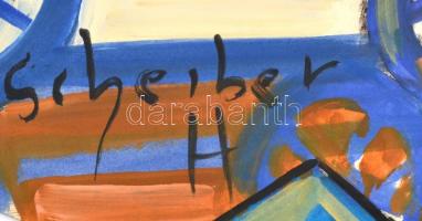 Scheiber jelzéssel: Kocsis. Akvarell, papír, 61,5x42,5 cm