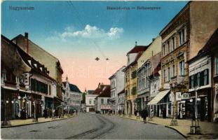 Nagyszeben, Hermannstadt, Sibiu; Disznódi utca, üzletek / Heltauergasse / street view, shops