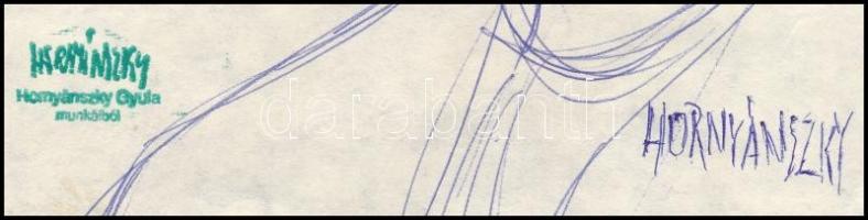 Hornyánszky jelzéssel és pecséttel: Csodálkozó arc. Golyóstoll, papír, kisebb foltokkal, 30x21 cm