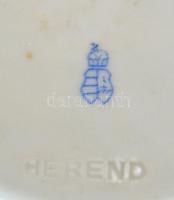 Herendi dombornyomott váza, Kézzel festett, jelzett, kis kopással. m: 20 cm