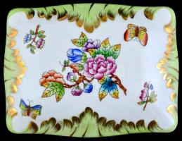 Herendi Viktória mintás kínáló doboz Kézzel festett, jelzett, kis kopással. 12x17 cm