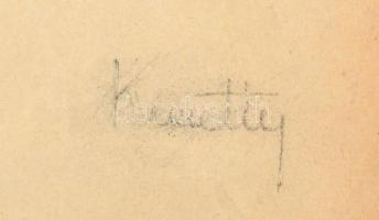 Kmetty jelzéssel: Férfi hátakt. Szén, papír, kisebb szakadásokkal, 60×42 cm