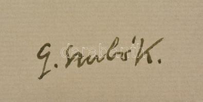 G. Szabó K. jelzéssel: Alakok. Tus, papír, papírra kasírozva, 32,5×24 cm