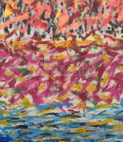 Hantai jelzéssel: Absztrakt kompozíció. Olaj, vászon, 44,5×40,5 cm