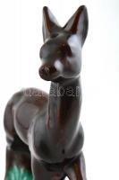 Őz, mázas kerámia figura, jelzett ("61" v. "19"), talpán kisebb lepattanással, 2...