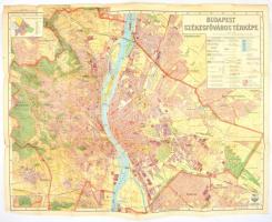 cca 1930 Budapest Székesfőváros térképe. M. kir. Állami térképészet. 100x70 cm