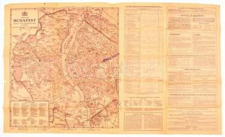 cca 1930 Budapest német nyelvű térképe. 80x50 cm