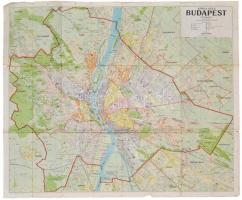 cca 1940 Kókai Lajos Budapest térképe utcajegyzékkel. Hajtásoknál szakadásokkal 46x70 cm