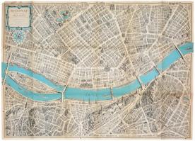 1963 Budapest távlati térképe, belső terület. A műemlékek, emlékművek és kulturális intézmények felt...