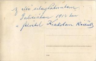 1914 Magyar k.u.k. katona Galíciában, krakkói műtermi fotó / WWI Austro-Hungarian K.u.K. military, s...