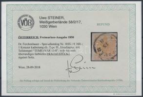 1kr HP III. cadmium  "TEMESV(ÁR)" Certificate: Steiner 1kr HP III. kadmium  "TEMESV(Á...