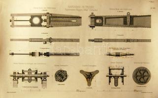 1876 5 db eredeti gépészeti tervrajz (metszetek) / 5 pcs original plans
