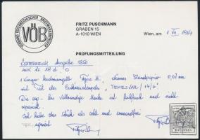 1kr HP III cadmium 0,7 mm paper "TEMESVÁR" Certificate: Puschmann 1kr HP III kadmium 0,7 m...