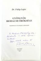 Dr. Fülöp Lajos: Gyöngyös irodalmi öröksége. Tanulmányok, írói arcképek és pályarajzok. Gyöngyös, 20...