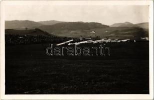 1935 Selmecbánya, Schemnitz, Banská Stiavnica; Nemzeti vitorlázórepülő verseny M. R. Stefánik emlékére / National Gliding Competitions in memory of M. R. Stefánik / Navstivte národné Plachtárske závody Gen. Stefánika + So. Stpl