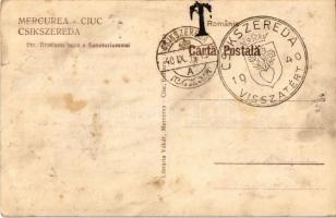 1940 Csíkszereda, Miercurea Ciuc; Bratianu utca, szanatórium, M. Blumenthal és Szvoboda Miklós üzlet...