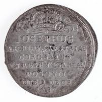 Habsburg Birodalom 1687. "I. József pozsonyi koronázása" Ag zseton. "IOSEPHUS ARCHIDV...