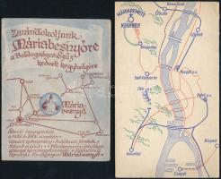 cca 1930-42 3 db illusztrált útikalauz és nyomtatvány (Zsámbék térképpel, Máriabesnyő, Máriaremetei ...