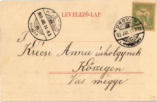 1903 Nevicke, Nevytske, Nyevicke (Ungvár, Uzshorod, Uzhorod); kert, vadász puskával. Feuerlicht Test...