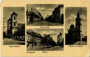1943 Gyöngyös, Nagytemplom, Fő tér, utca, Ferences templom. Katolikus Kultúrház (Ifj. Csépe S.) kiadása (EK)