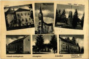 Zalalövő, Iskola, Római katolikus templom, 1848-1948 emlékmű, Németh dohányáruda, Községháza, Általános iskola tanulóotthona (fa)