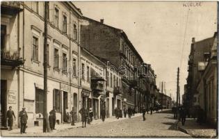 1916 Kielce, street, shops of Josef Machno and W. Siedlecki, Bar Polonie, restaurant. photo + K.u.K. Gruppe Oberst Ullrich