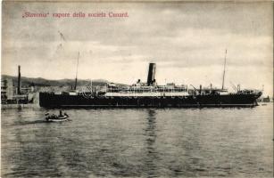 1909 A Slavonia kivándorló hajó a kikötőben / Slavonia vapore della societa Cunard / Cunard Line SS Slavonia emigration ship at the port
