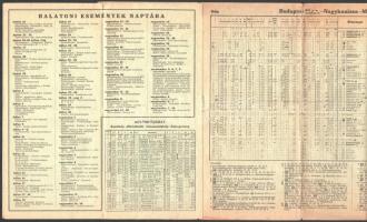 1936 Balatoni menetrendek, hoteljegyzék és vasuti kedvezmények. Kihajtható prospektus balatoni hajój...