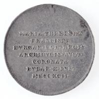 Habsburg Birodalom 1792. "Mária Terézia budai koronázása" jelzetlen Ag zseton. "MARIA...