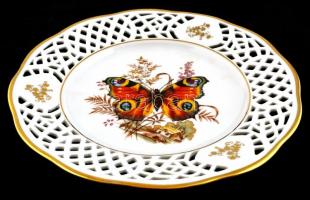 Bavaria Arabella Atelier Porzellan áttört dísztányér, pillangó motívummal díszített, porcelán, matri...