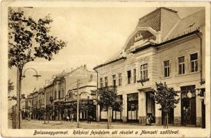 Balassagyarmat, Rákóczi fejedelem út, Nemzeti szálló, óra és ékszerbolt, Müller Béla üzlete (EK)