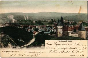 1905 Vajdahunyad, Hunedoara; vár és gyárak / castle and factory