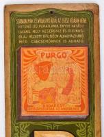1906 A Purgo gyógyszer szecessziós dombornyomott reklámja, 30,5×6 cm