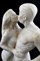 V jelzéssel: Csók (erotikus jelenet), mázatlan kerámia, kopásnyomokkal, m: 26 cm