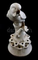 Sitzendorf porcelán papagáj, kézzel festett, jelzett, kopásnyomokkal, m: 18,5 cm