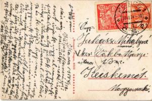 1924 Kassa, Kosice; Fő utca, villamos / Hlavná ulica / main street, tram